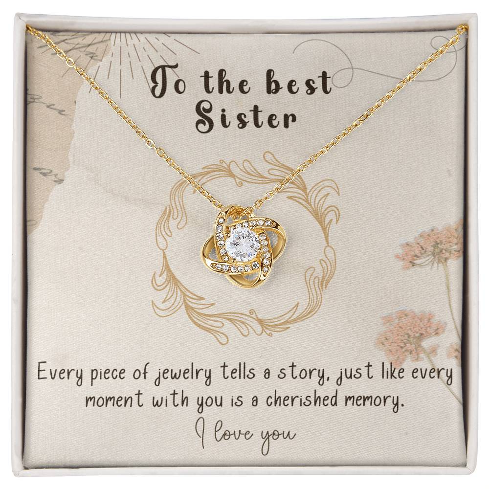 Infinite Love Knot Necklace - A Gift of Timeless Elegance for My Beloved Sister