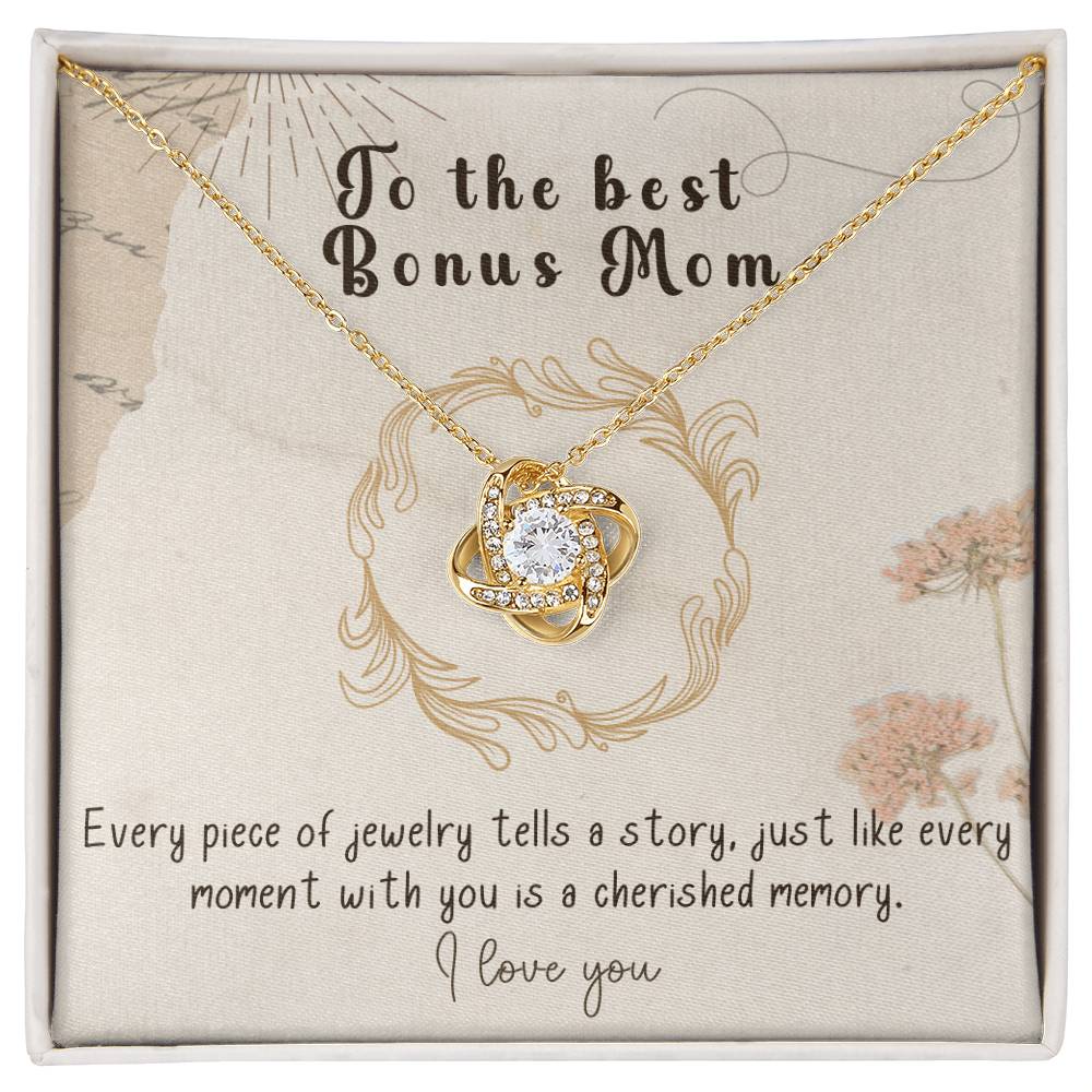Infinite Love Knot Necklace - A Gift of Timeless Elegance for My Beloved Bonus Mom