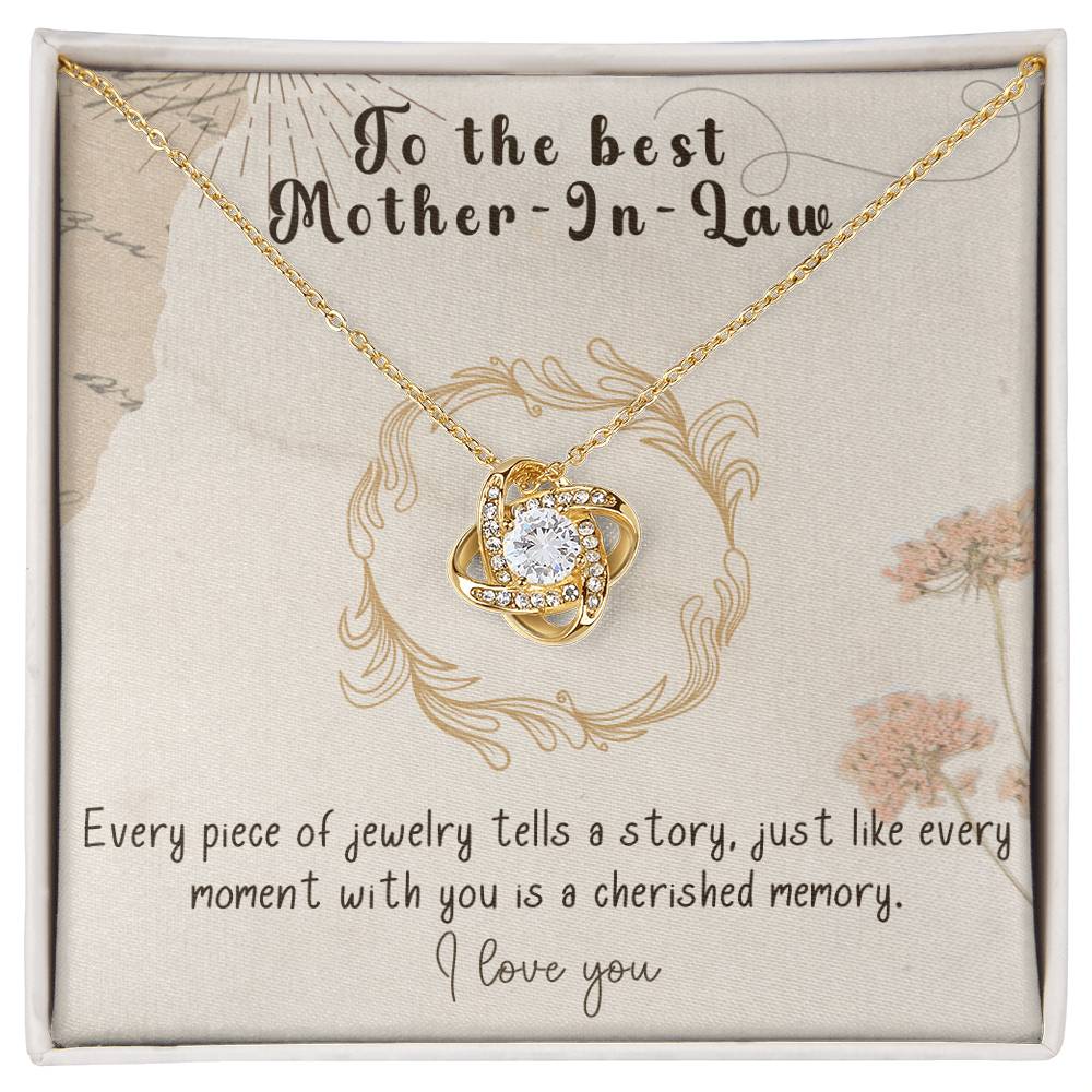 Infinite Love Knot Necklace - A Gift of Timeless Elegance for My Beloved Mother-In-Law