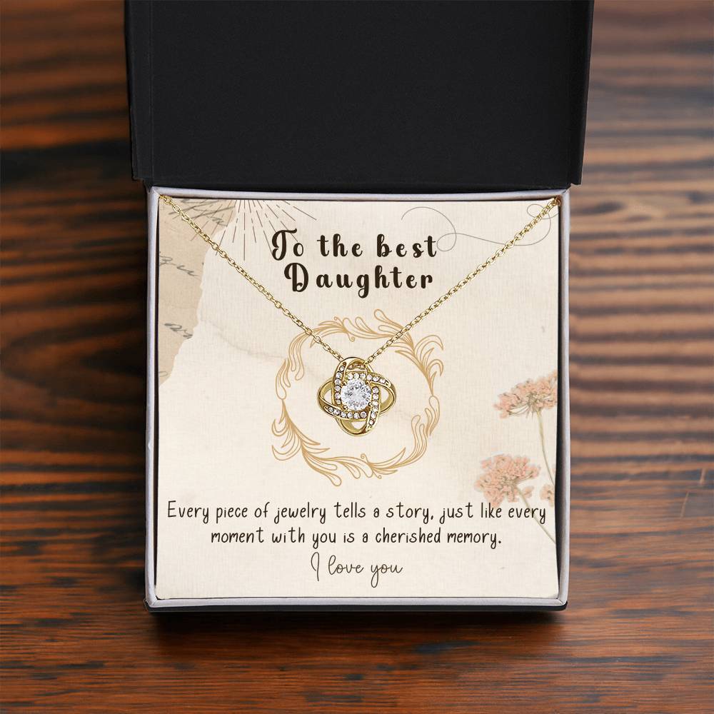 Infinite Love Knot Necklace - A Gift of Timeless Elegance for My Beloved Daughter