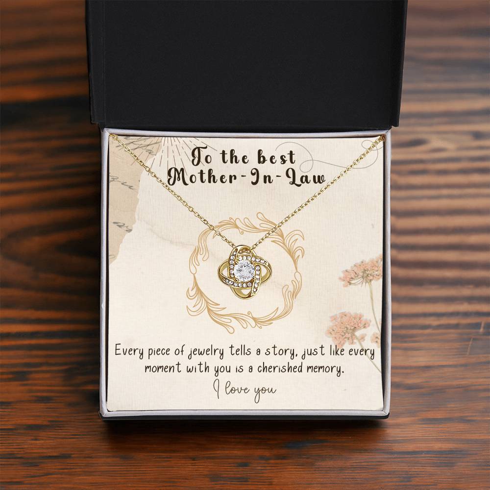 Infinite Love Knot Necklace - A Gift of Timeless Elegance for My Beloved Mother-In-Law