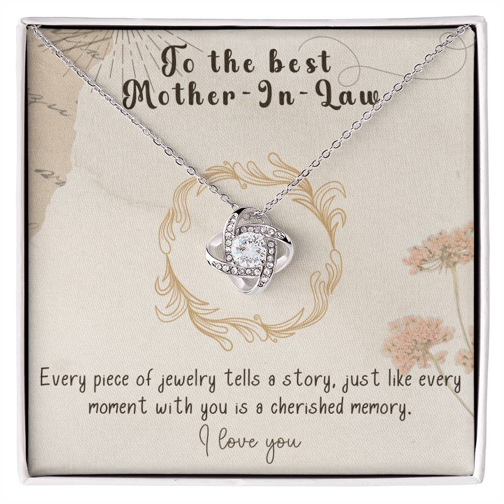 Infinite Love Knot Necklace - A Gift of Timeless Elegance for My Beloved Mother-In-Law