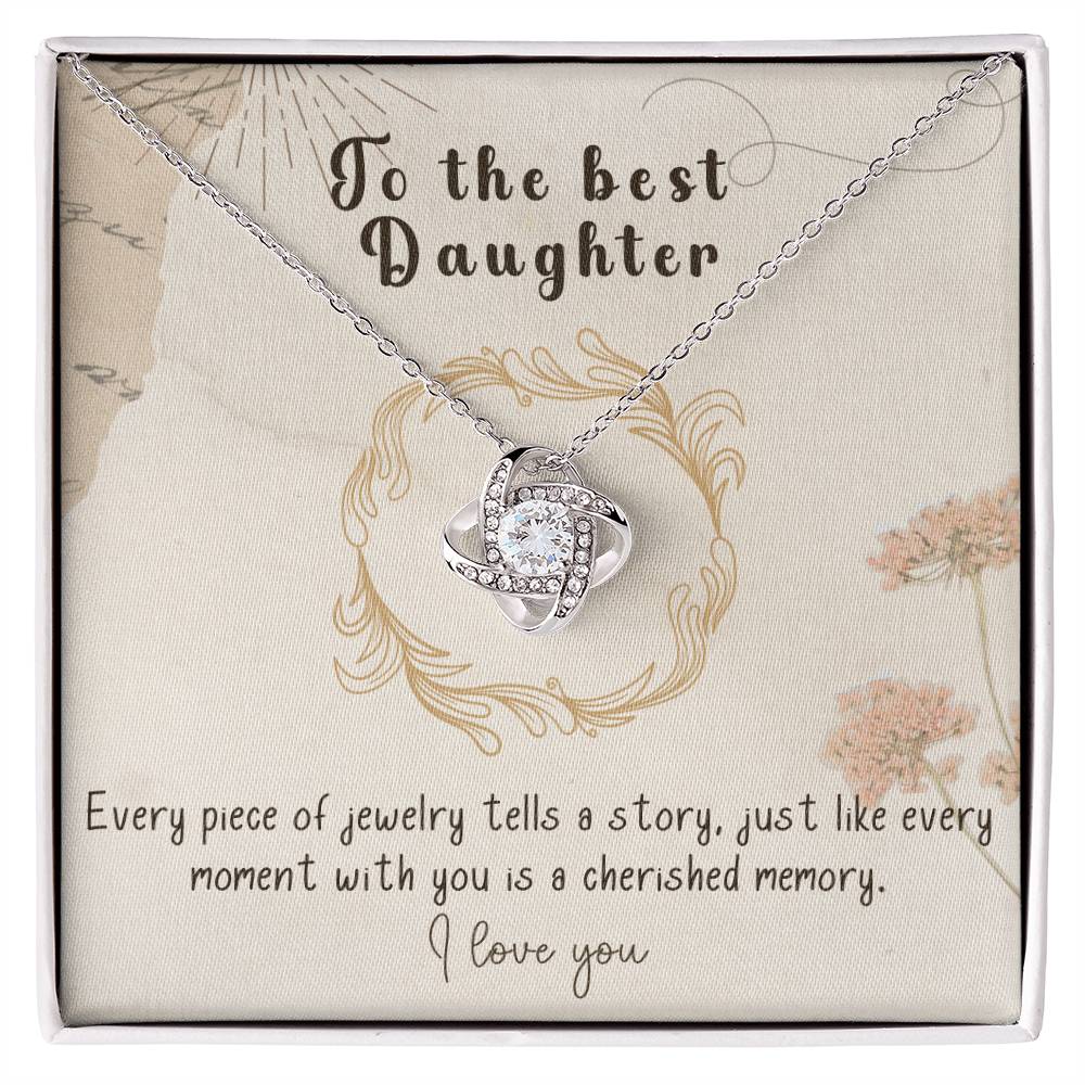Infinite Love Knot Necklace - A Gift of Timeless Elegance for My Beloved Daughter