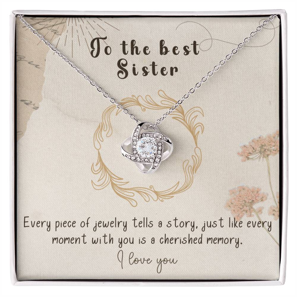 Infinite Love Knot Necklace - A Gift of Timeless Elegance for My Beloved Sister