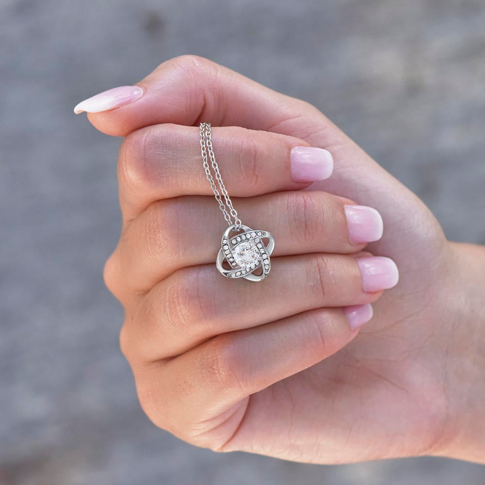 Infinite Love Knot Necklace - A Gift of Timeless Elegance for My Beloved Sister