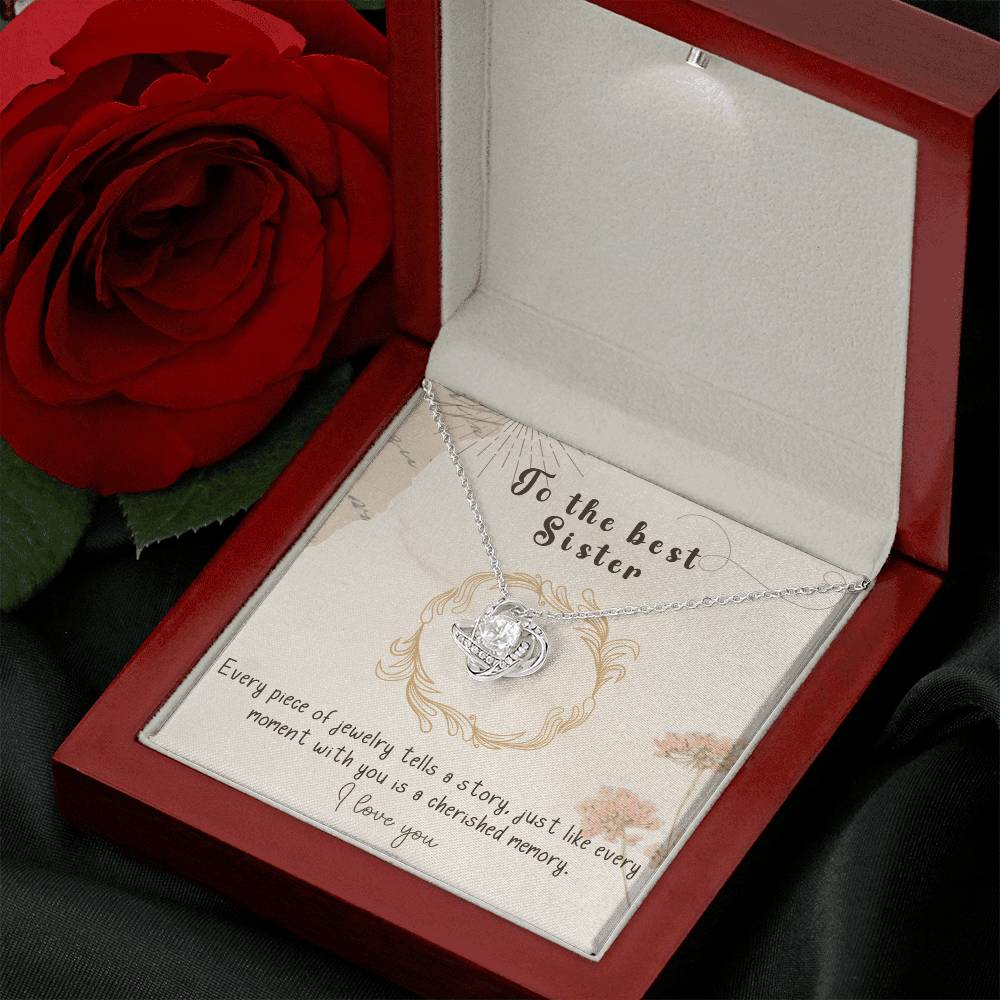 Infinite Love Knot Necklace - A Gift of Timeless Elegance for My Beloved Sister