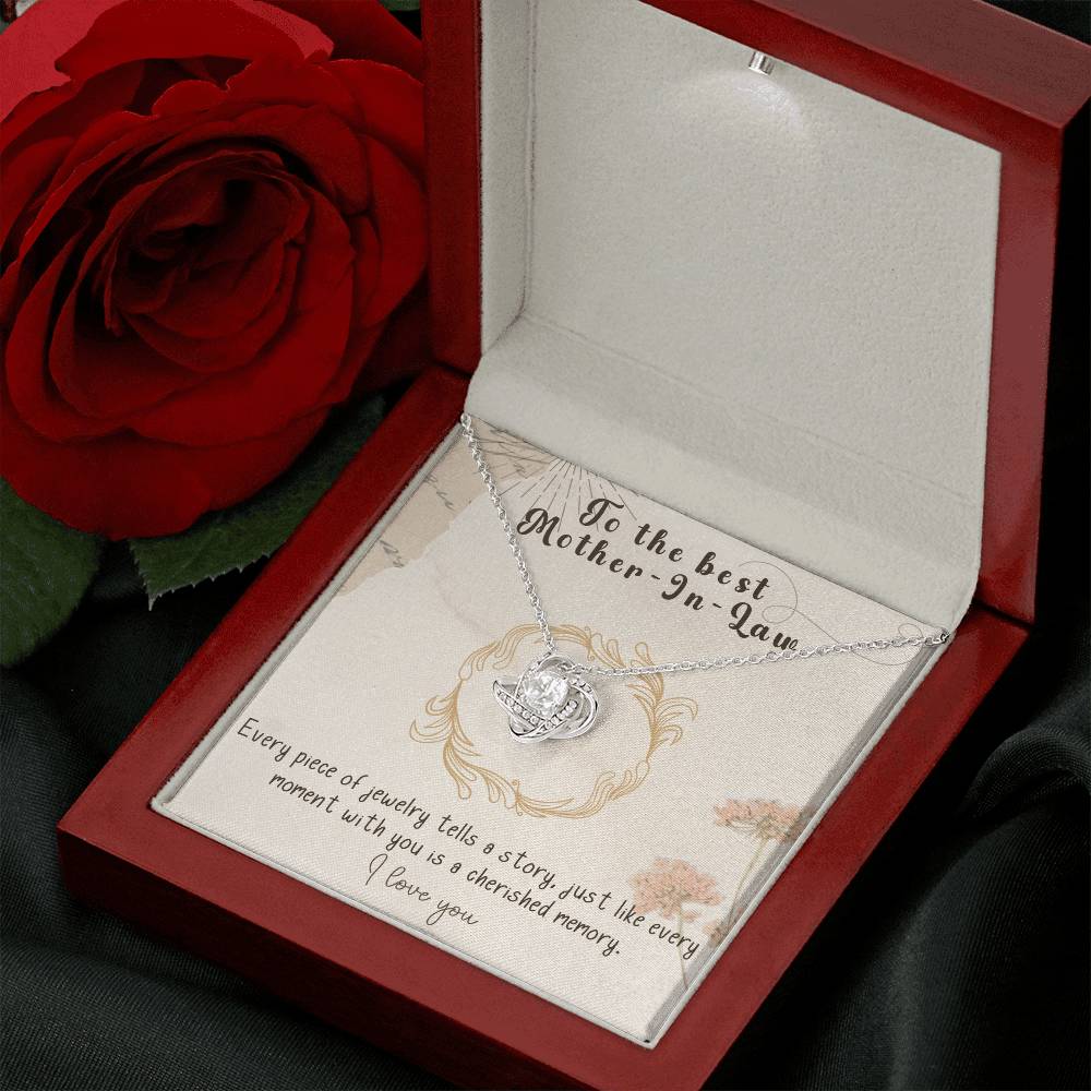 Infinite Love Knot Necklace - A Gift of Timeless Elegance for My Beloved Mother-In-Law