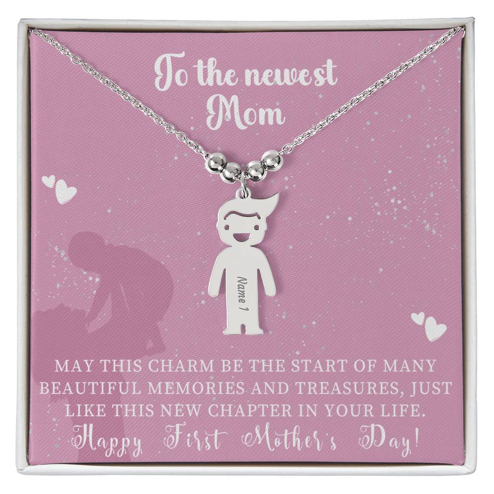 Engraved Kids Charm Necklace - For Mothers