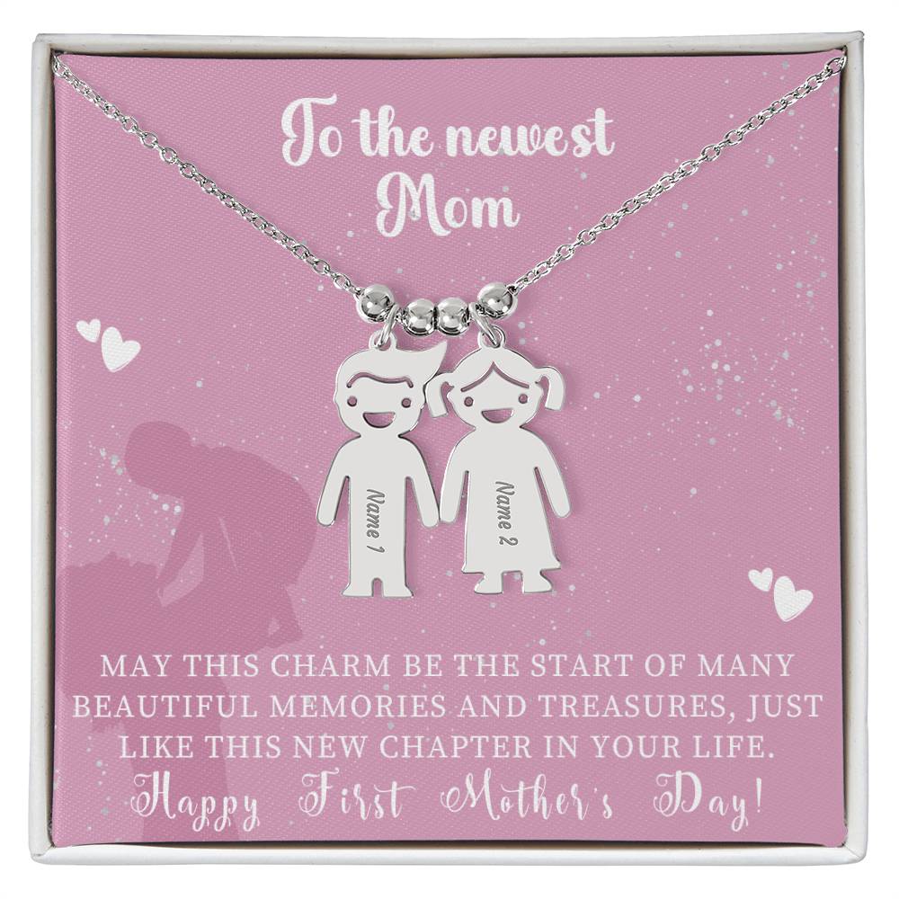Engraved Kids Charm Necklace - For Mothers