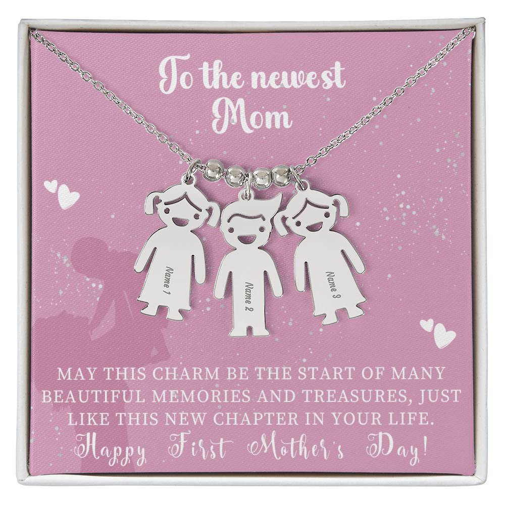 Engraved Kids Charm Necklace - For Mothers