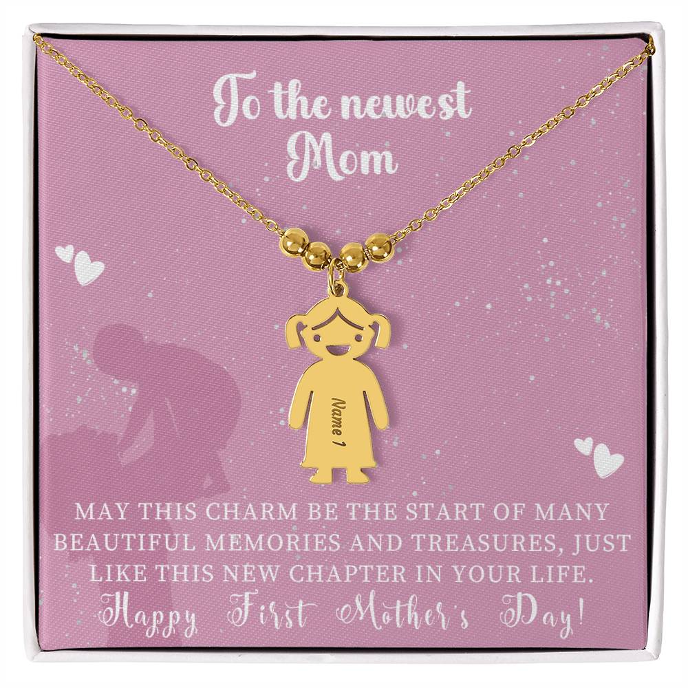 Engraved Kids Charm Necklace - For Mothers