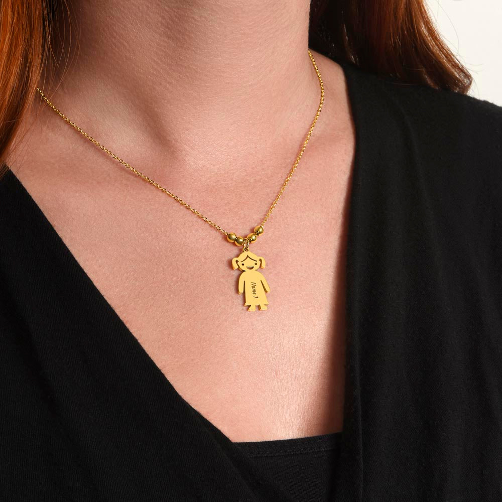 Engraved Kids Charm Necklace - For Mothers