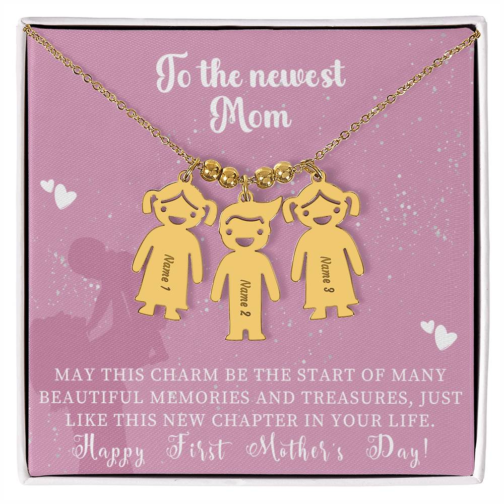 Engraved Kids Charm Necklace - For Mothers