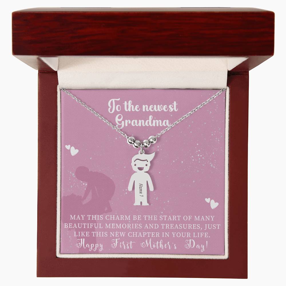 Engraved Kids Charm Necklace - For Grandmothers