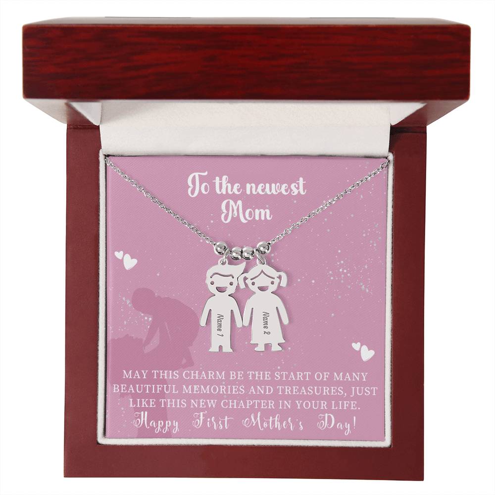 Engraved Kids Charm Necklace - For Mothers