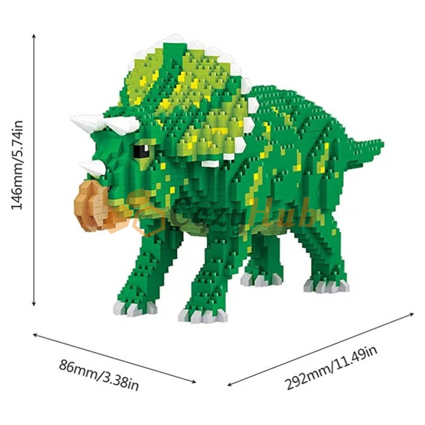 Micro Building Blocks - Dinosaurs T-Rex Velociraptor Triceratops
