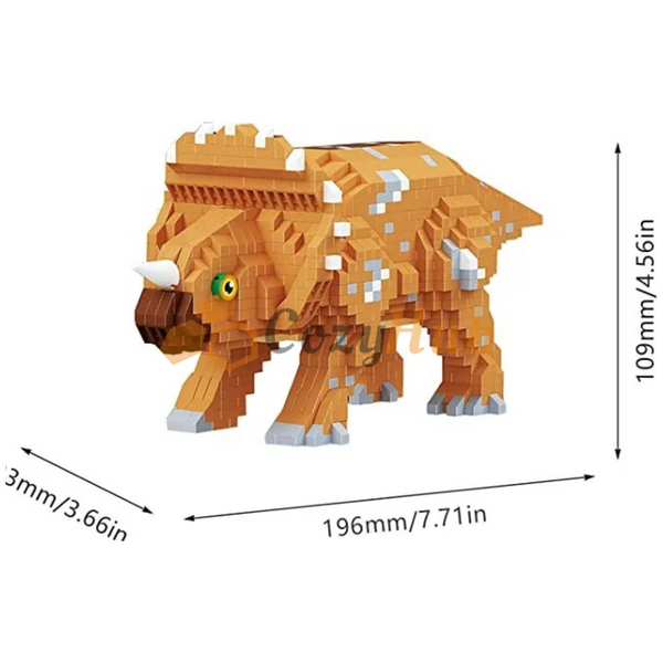 Micro Building Blocks - Dinosaurs T-Rex Velociraptor Triceratops