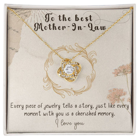 Infinite Love Knot Necklace - A Gift of Timeless Elegance for My Beloved Mother-In-Law