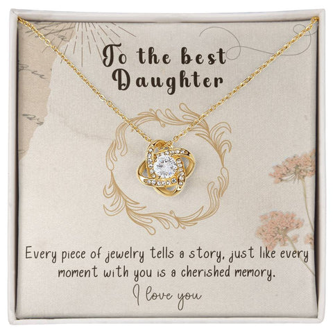 Infinite Love Knot Necklace - A Gift of Timeless Elegance for My Beloved Daughter