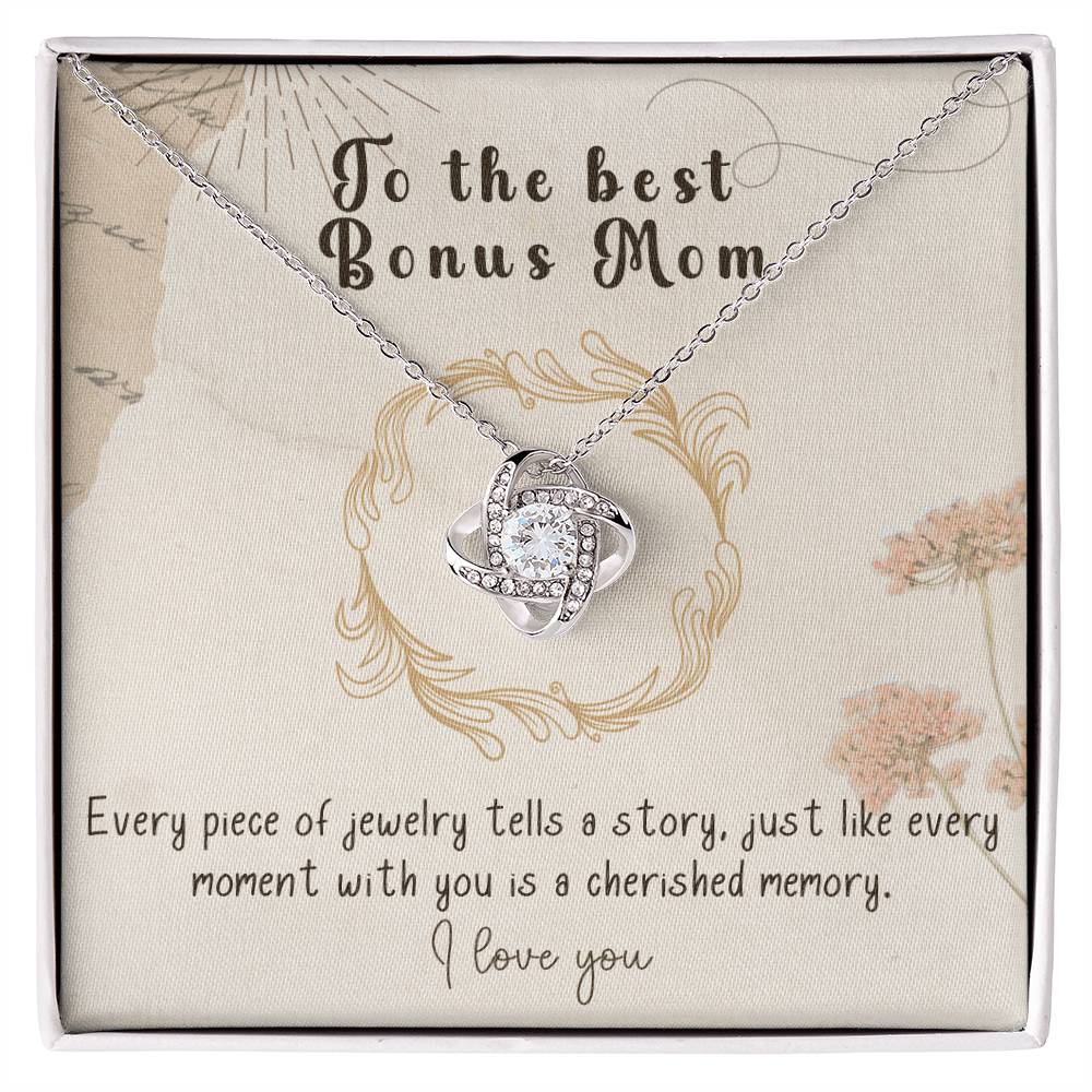 Infinite Love Knot Necklace - A Gift of Timeless Elegance for My Beloved Bonus Mom