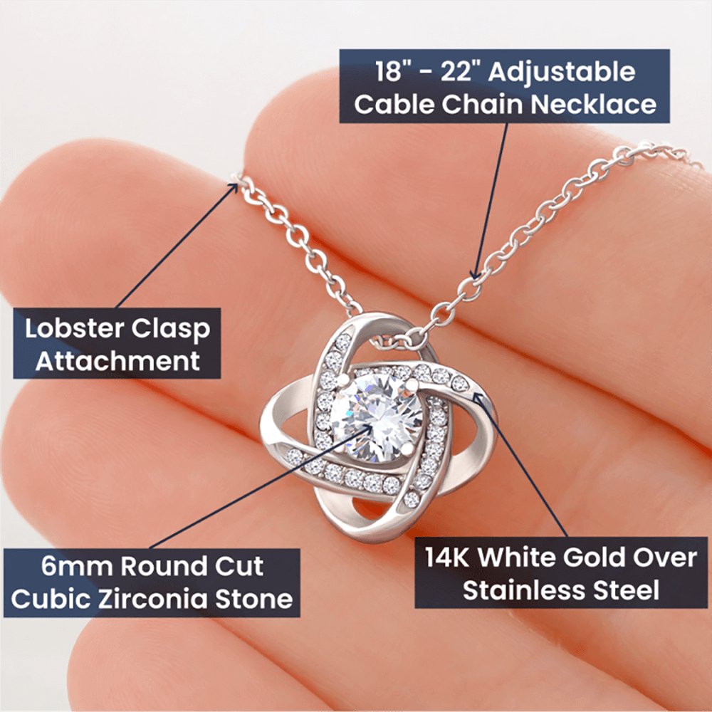 Infinite Love Knot Necklace - A Gift of Timeless Elegance for My Beloved Bonus Mom