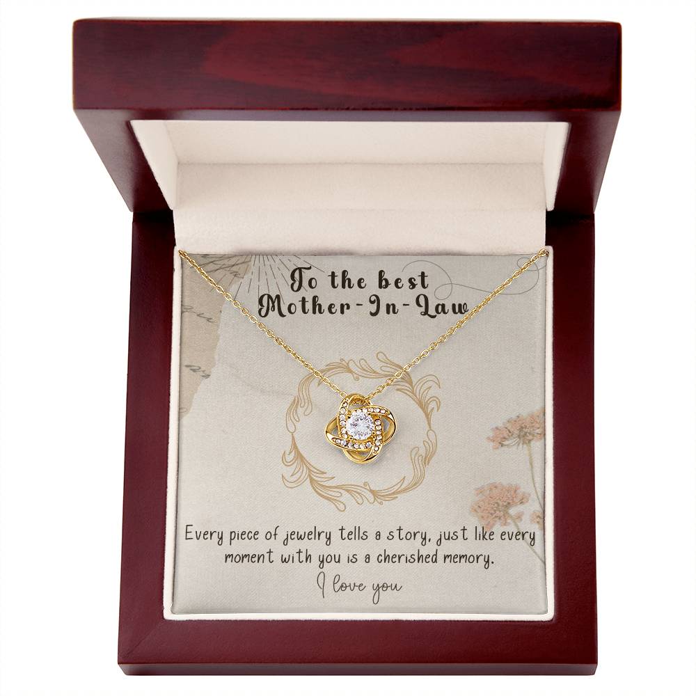Infinite Love Knot Necklace - A Gift of Timeless Elegance for My Beloved Mother-In-Law