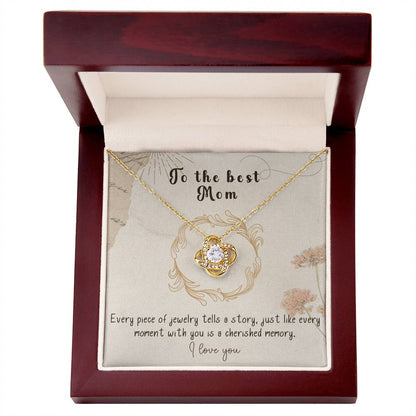 Infinite Love Knot Necklace - A Gift of Timeless Elegance for My Beloved Mother