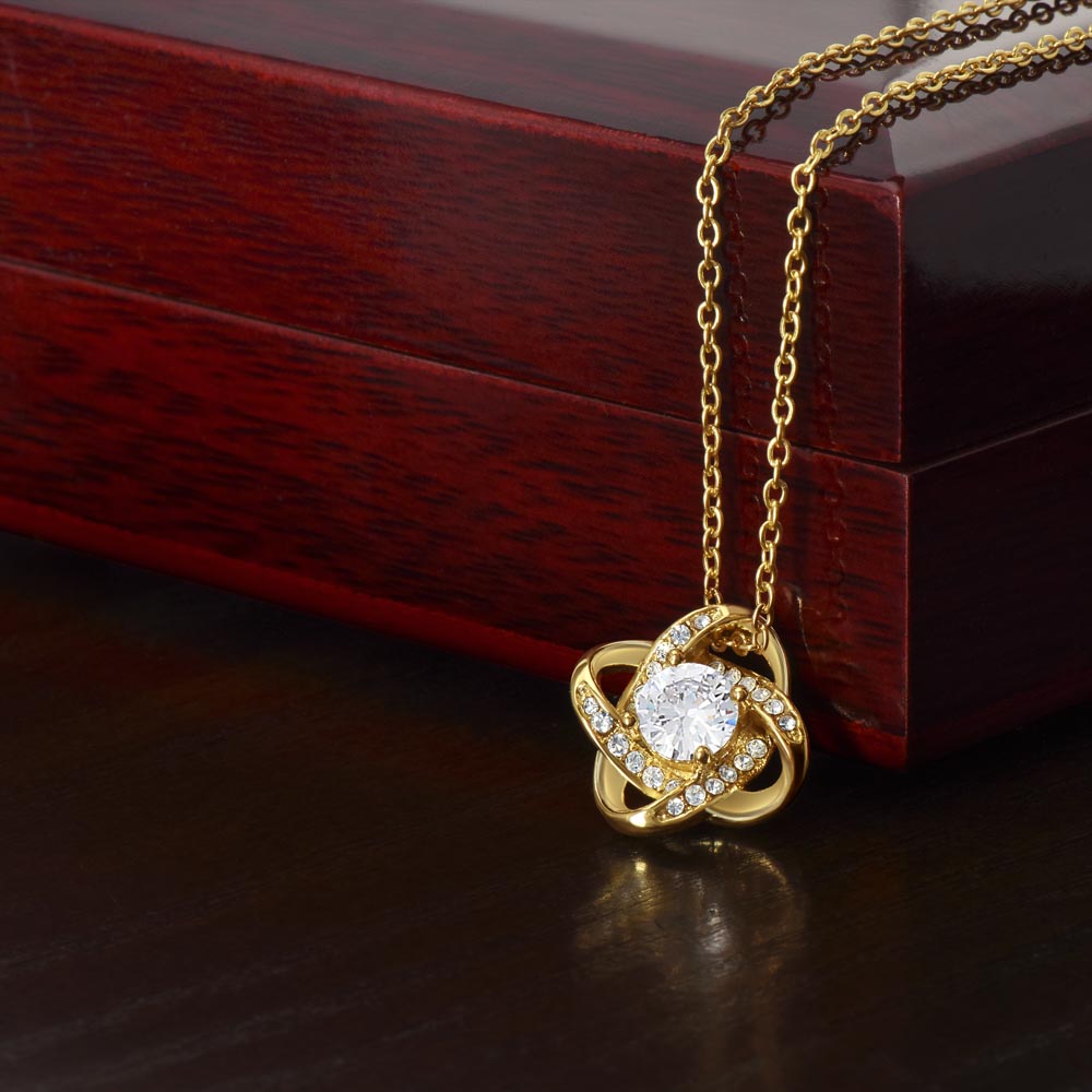 Infinite Love Knot Necklace - A Gift of Timeless Elegance for My Beloved Bonus Mom