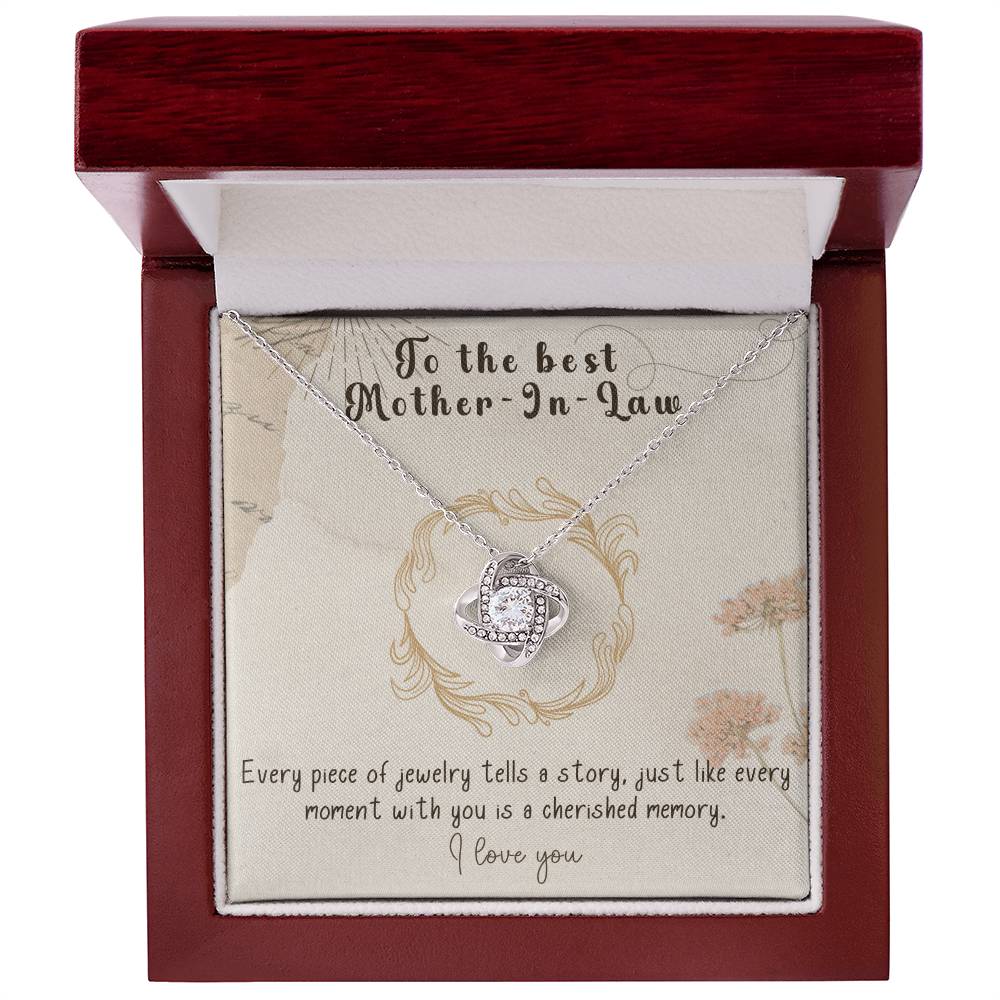Infinite Love Knot Necklace - A Gift of Timeless Elegance for My Beloved Mother-In-Law