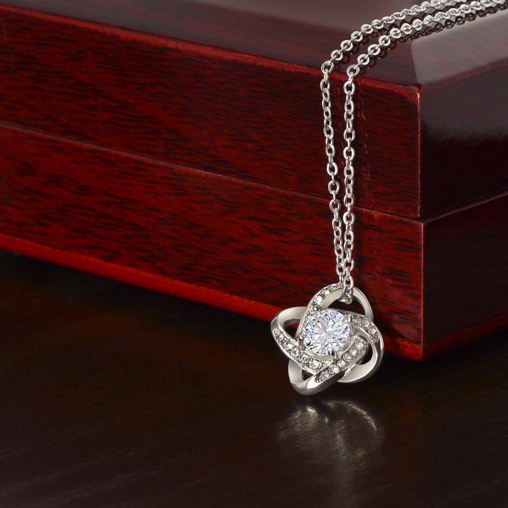 Infinite Love Knot Necklace - A Gift of Timeless Elegance for My Beloved Bonus Mom