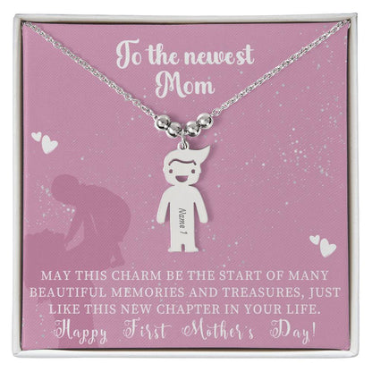 Engraved Kids Charm Necklace - For Mothers