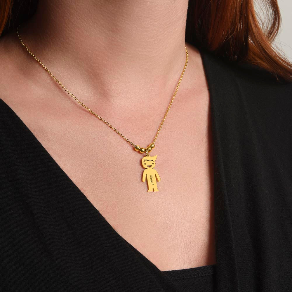 Engraved Kids Charm Necklace - For Aunts