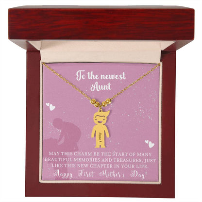 Engraved Kids Charm Necklace - For Aunts