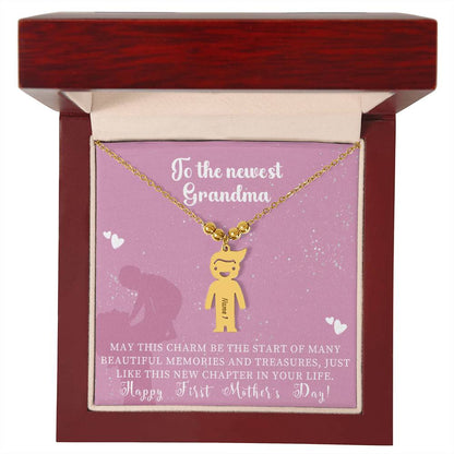Engraved Kids Charm Necklace - For Grandmothers