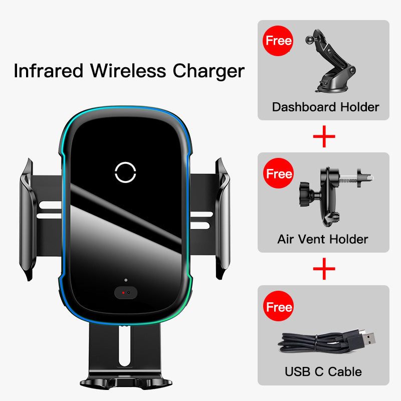 Wireless 15W Car Phone Charger and Holder