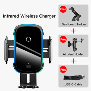 Wireless 15W Car Phone Charger and Holder