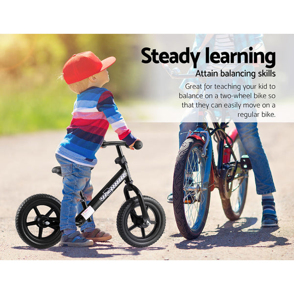 (FREE Shipping) Black Kids Balance Bike - Simple and Effective Way to Teach Preschoolers How To Ride a Bike Without Training Wheels