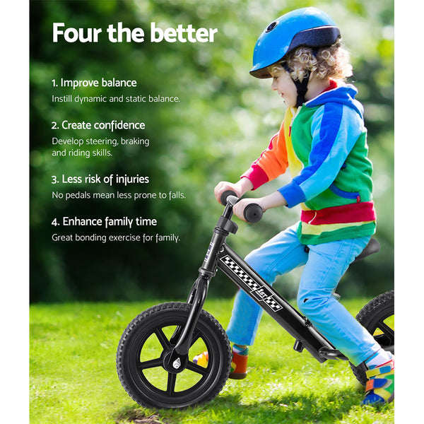 (FREE Shipping) Black Kids Balance Bike - Simple and Effective Way to Teach Preschoolers How To Ride a Bike Without Training Wheels