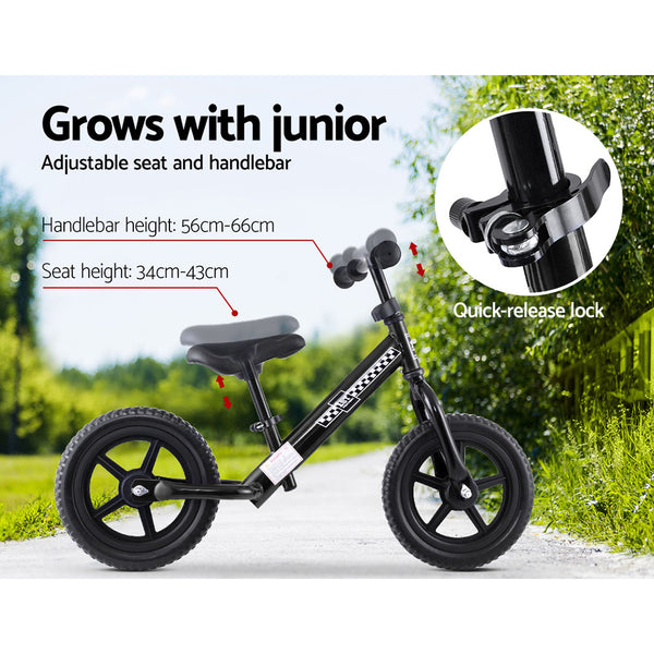 (FREE Shipping) Black Kids Balance Bike - Simple and Effective Way to Teach Preschoolers How To Ride a Bike Without Training Wheels