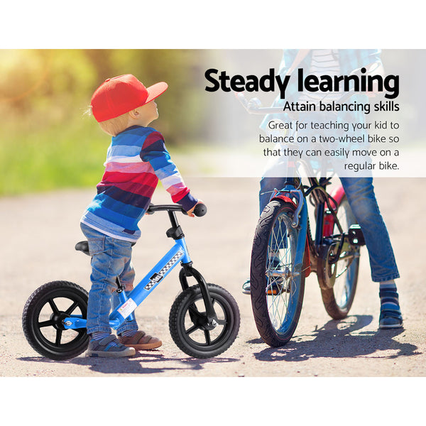 (FREE Shipping) Blue Kids Balance Bike - Simple and Effective Way to Teach Preschoolers How To Ride a Bike Without Training Wheels