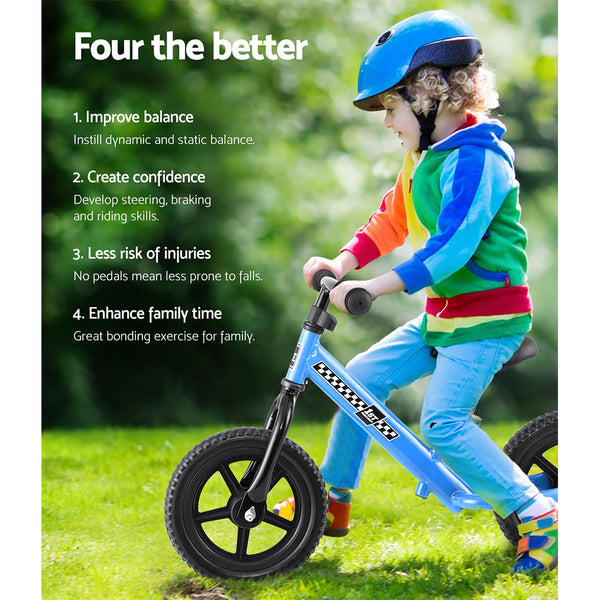 (FREE Shipping) Blue Kids Balance Bike - Simple and Effective Way to Teach Preschoolers How To Ride a Bike Without Training Wheels