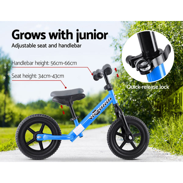 (FREE Shipping) Blue Kids Balance Bike - Simple and Effective Way to Teach Preschoolers How To Ride a Bike Without Training Wheels