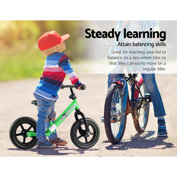 (FREE Shipping) Green Kids Balance Bike - Simple and Effective Way to Teach Preschoolers How To Ride a Bike Without Training Wheels