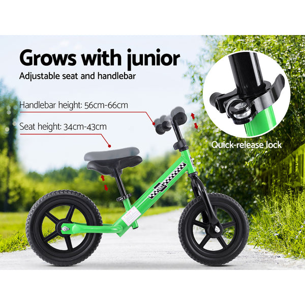 (FREE Shipping) Green Kids Balance Bike - Simple and Effective Way to Teach Preschoolers How To Ride a Bike Without Training Wheels