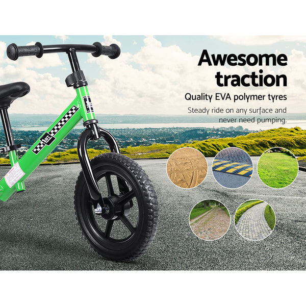 (FREE Shipping) Green Kids Balance Bike - Simple and Effective Way to Teach Preschoolers How To Ride a Bike Without Training Wheels