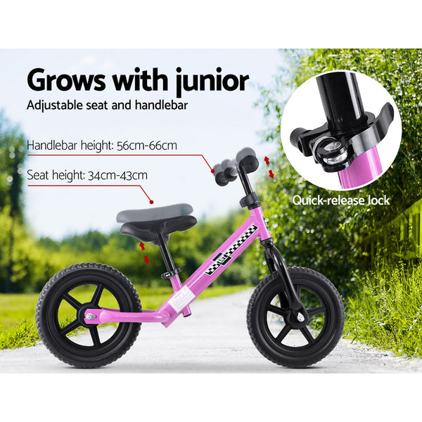 (FREE Shipping) Pink Kids Balance Bike - Simple and Effective Way to Teach Preschoolers How To Ride a Bike Without Training Wheels