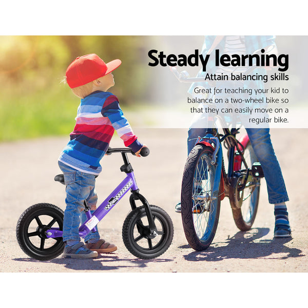 (FREE Shipping) Purple Kids Balance Bike - Simple and Effective Way to Teach Preschoolers How To Ride a Bike Without Training Wheels