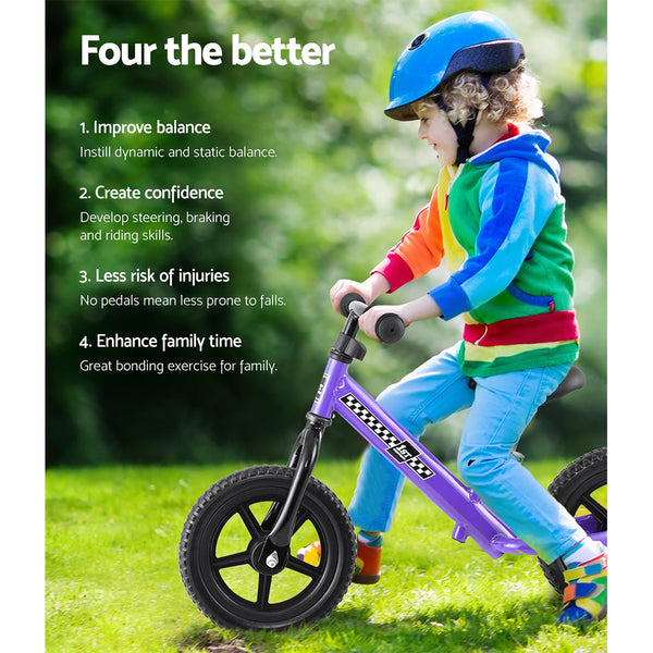 (FREE Shipping) Purple Kids Balance Bike - Simple and Effective Way to Teach Preschoolers How To Ride a Bike Without Training Wheels