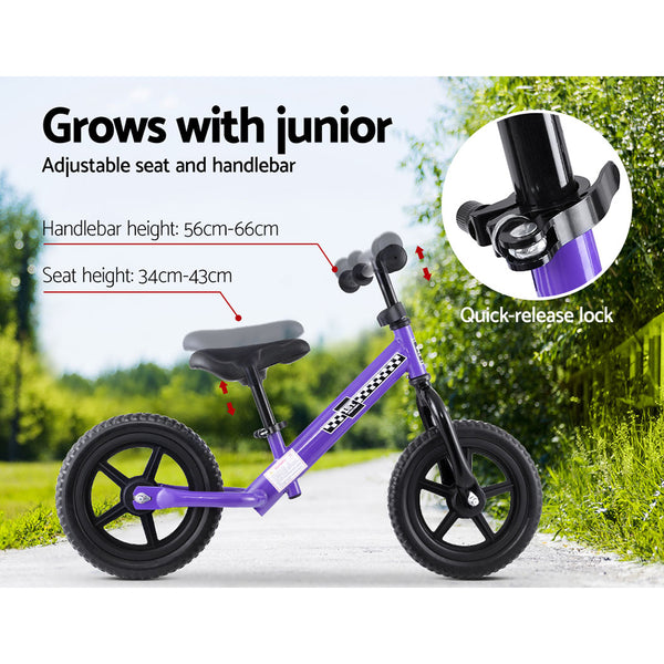 (FREE Shipping) Purple Kids Balance Bike - Simple and Effective Way to Teach Preschoolers How To Ride a Bike Without Training Wheels