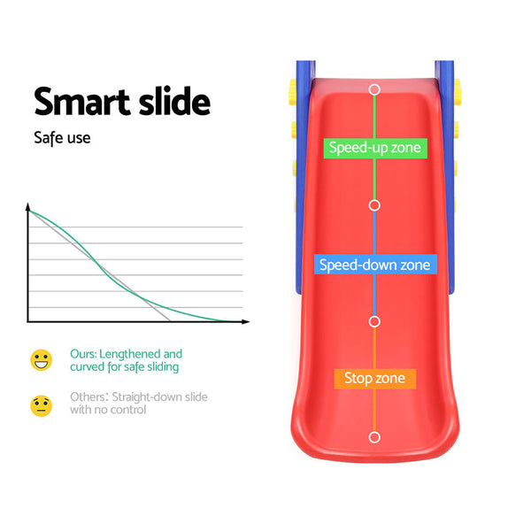 Kids 3-in-1 Slide Swing with Basketball Hoop Toddler Outdoor Indoor Play